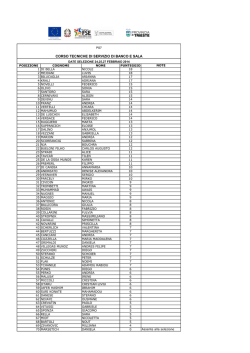 corso tecniche di servizio di banco e sala
