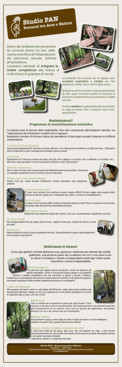 Studio PAN Percorsi tra Arte e Natura