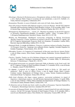 Pubblicazioni di Anna Zimbone - Universit&agrave; degli Studi di Catania