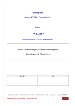 Fondimpresa Avviso 4/2014 - Competitivit&agrave; &ldquo;P.A.L.CO.&rdquo; Analisi dei