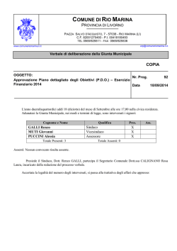 (P.D.O.) &ndash; Esercizio Finanziario 2014