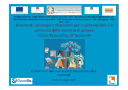 Interventi, strategie e strumenti per la prevenzione e il contrasto