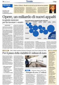 Opere, un miliardo di nuovi appalti