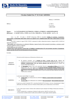 Circolare Studio Prot. N&deg; 10 /14 del 16/05/2014