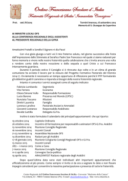 Circolare 004/IV/2014 - Ordine Francescano Secolare di Sicilia