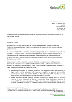 Statement valutazione rischio per utilizzo polverino