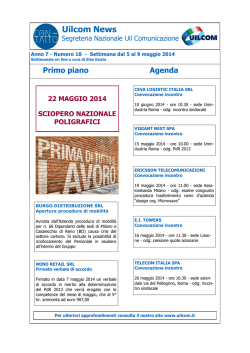 settimana dal 5 al 9 maggio 2014 - Benvenuti nella home page di