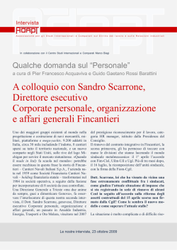 A colloquio con Sandro Scarrone, Direttore esecutivo