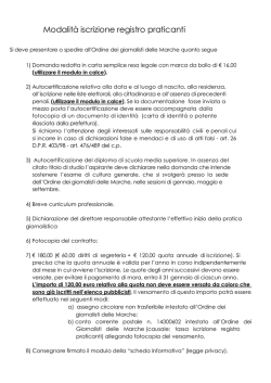 Iscrizione praticanti - Ordine dei Giornalisti delle Marche