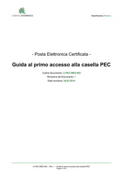 Guida al primo accesso alla casella PEC