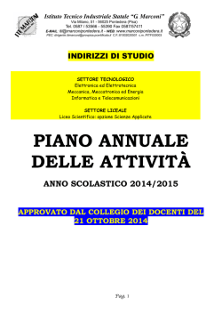 Piano Annuale delle Attivit&agrave; - "G. Marconi"