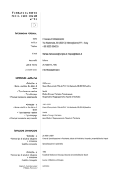 FORMATO EUROPEO PER IL CURRICULUM VITAE