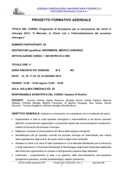 la prevenzione dei rischi in chirurgia 2014