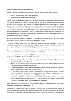 Protocollo Prove Atletiche