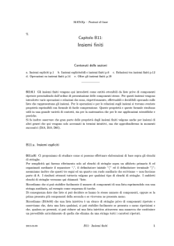 Insiemi finiti - CNR - Istituto di Matematica Applicata e Tecnologie
