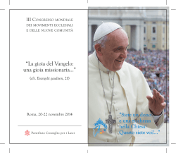 Preghiera per il III Congresso mondiale dei movimenti ecclesiali e