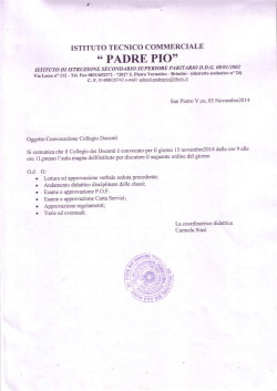 Convocazione Collegio dei Docenti