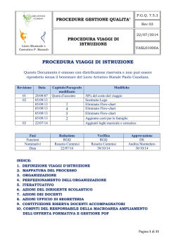PGQ 7.5.3 Rev.01 Procedura Viaggi di Istruzione