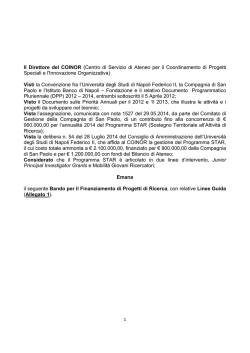 Bando STAR Linea 1 - Coinor - Universit&agrave; degli Studi di Napoli