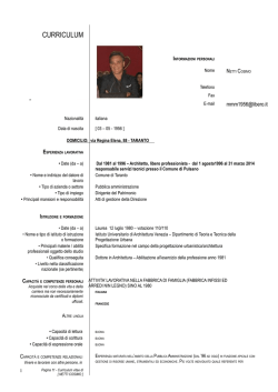 Curriculum Vitae Arch. Cosimo Netti