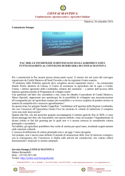 Pac 2020, le incertezze si rovesciano sugli