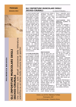 Gli infortuni muscolari degli ischio-crurali