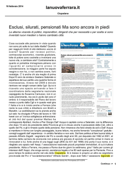 La Nuova Ferrara On line - Esclusi, silurati, pensionati Ma sono