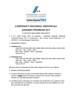 campionati regionali individuali juniores promesse m/f