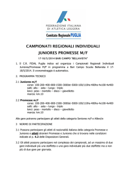campionati regionali individuali juniores promesse m/f