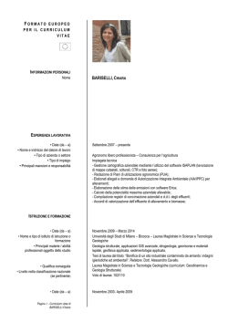 Curriculum Vitae - Comune di Calcio