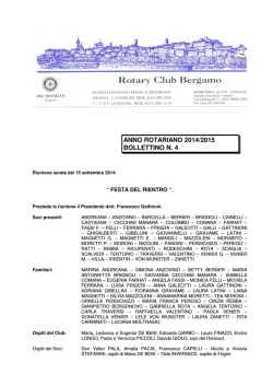 anno rotariano 2014/2015 bollettino n. 4