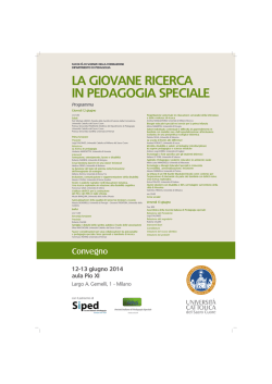 Programma - Universit&agrave; Cattolica del Sacro Cuore