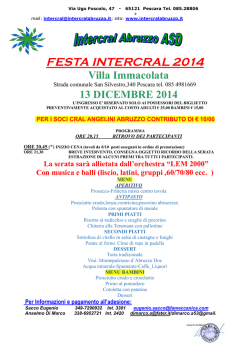 FESTA INTERCRAL 2014 Villa Immacolata