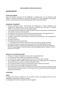 Giovani creativi - Giovani Leoni XVIII Edizione