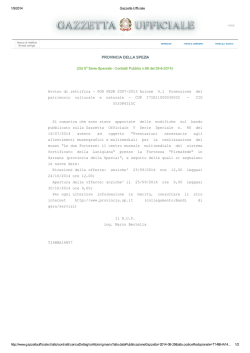 PROVINCIA DELLA SPEZIA Avviso di rettifica