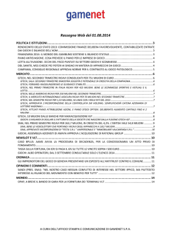 Rassegna Web del 01.08.2014