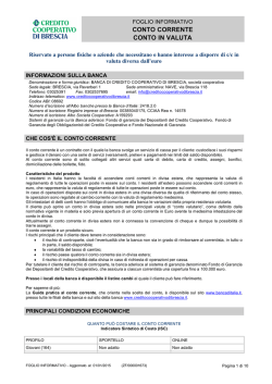 conto in valuta estera - Banca di Credito Cooperativo di Brescia