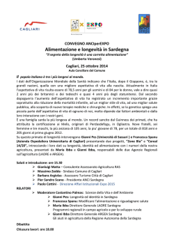 Alimentazione e longevit&agrave; in Sardegna