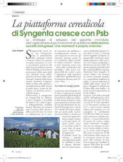Sementi - La piattaforma cerealicola di Syngenta cresce con Psb
