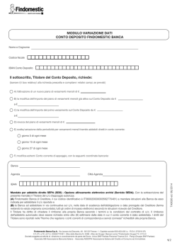 Modulo Variazione Dati Conto Deposito