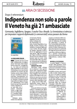 Indipendenza non solo a parole Il Veneto ha gi&agrave;