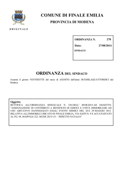 ordinanza del sindaco - Comune di Finale Emilia