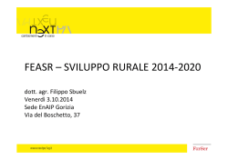 Presentazione FEASR – Sviluppo rurale 2014-2020
