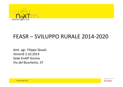 Presentazione FEASR &ndash; Sviluppo rurale 2014-2020
