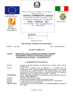 bando esperti PON C1 2013 2014 - Istituto Comprensivo Carolei