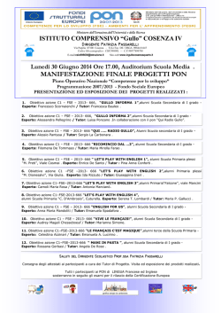 MANIFESTAZIONE FINALE PROGETTI PON