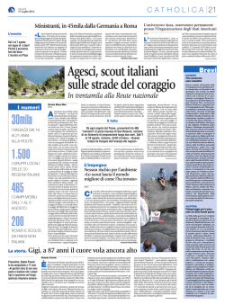 Agesci, scout italiani sulle strade del coraggio
