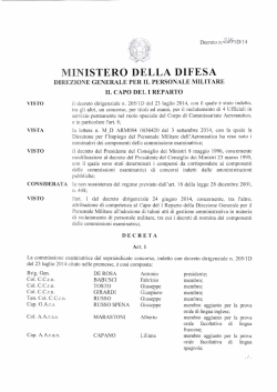 Decreto n. 245/1D del 05.09.2014