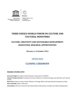 SPEECHES CLOSING CEREMONY