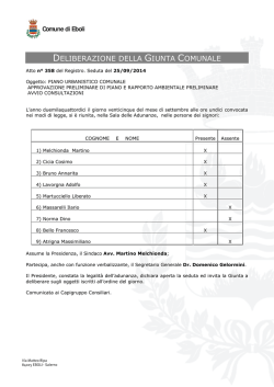 DELIBERAZIONE DELLA GIUNTA COMUNALE